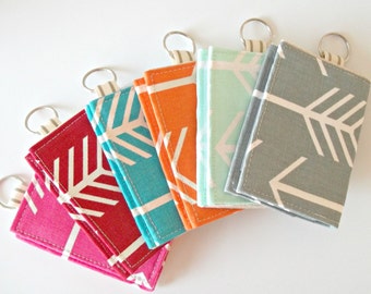 Arrow Business Card Holder - Velcro Keychain Wallet - Arrow Fabric Wallet