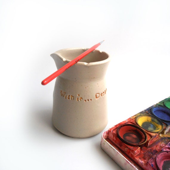 Ceramic paint brush holder artist supplies personalized by Yoresh