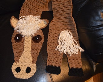 horse pattern scarf free crochet Scarf Crocheted Horse