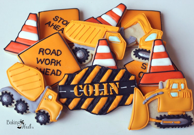 Construction Truck Decorated Cookies Decorated by Bakinginheels