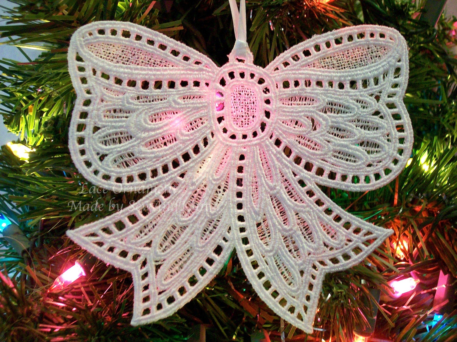 Lace Ornament Bow Lace Christmas Ornaments