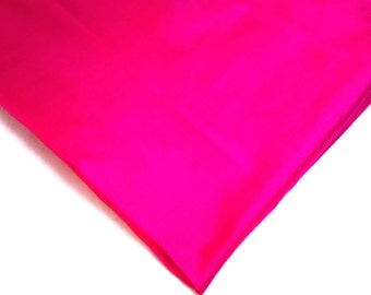 Hot Pink Pure Silk Fabric - Soft Pure Silk - Plain Silk Fabric - Dress and Curtain Fabric By Yard