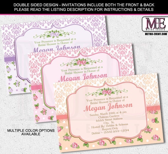 Shabby Chic Bridal Shower Invitations, Bridal Shower, Bridal Shower Invitation, Bridal Shower Invitations, Flower Invitations, Invitations Il_570xn