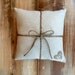 Natural Cotton Ring Bearer Pillow With Jute Twine and Heart- Personalize With Initials- 3 Sizes -Wedding/Ceremony-Natural/Minimalist