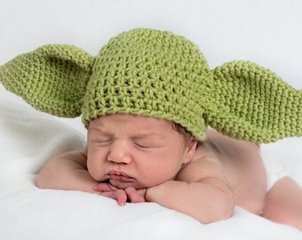 Yoda Hat - Newborn - Adult Sizes - Photo Prop, Everyday wear, Costume