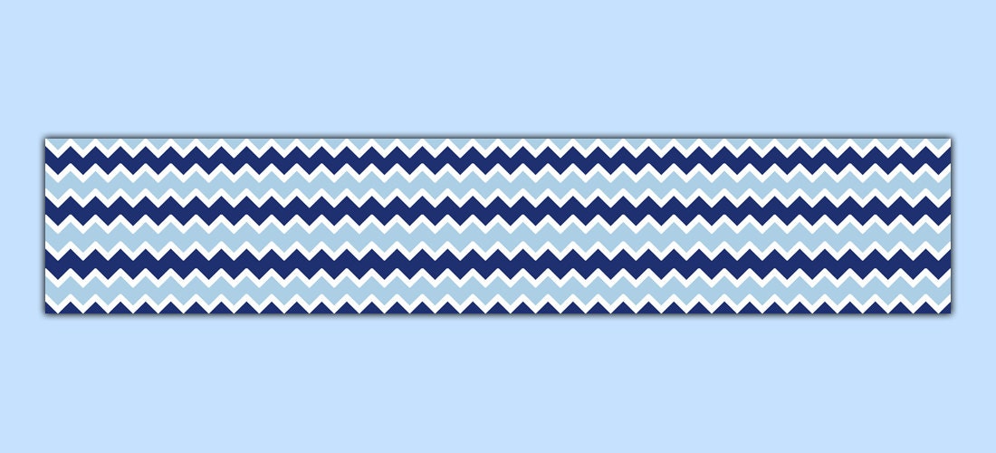 NAVY BLUE CHEVRON Wallpaper Border Wall Decals Baby Boy