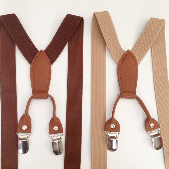 Boys Suspenders & Bowtie Brown Toddler by BePrettyBeBold on Etsy