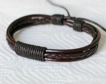 Items similar to Fashion Cuff Leather Bracelet,Anchor Bracelet, Star ...