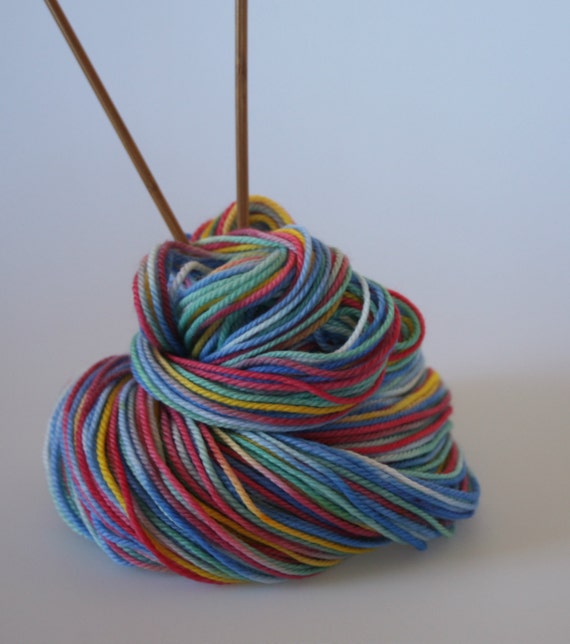 Hand dyed Yarn - DK Light Worsted weight Yarn 'Carnival' - Hand dyed yarn,8 ply, Superwash Merino