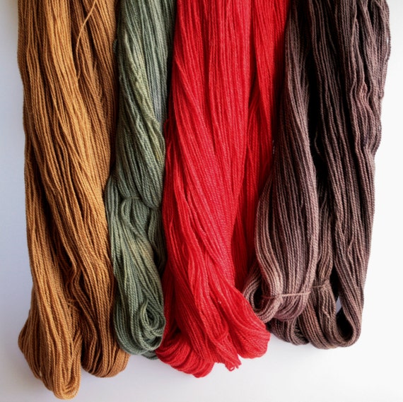 Natural Dyed Yarn,  Hand dyed yarn Wool Bamboo Silk - 4 ply Knitting Sock Yarn dyed with natural dyes