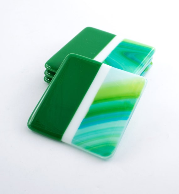 Handmade Coasters Modern Coaster Set Fused Glass Unique Bar