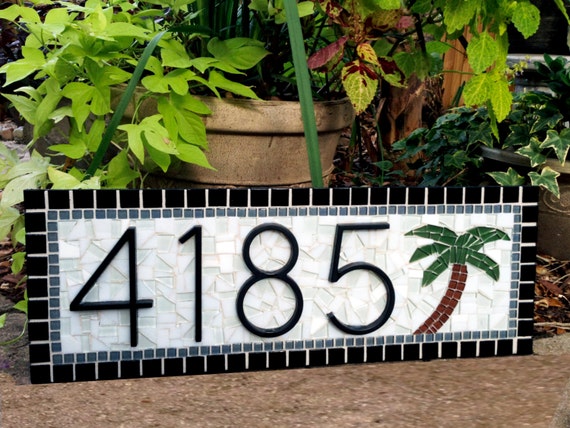 Address Sign with Palm Tree