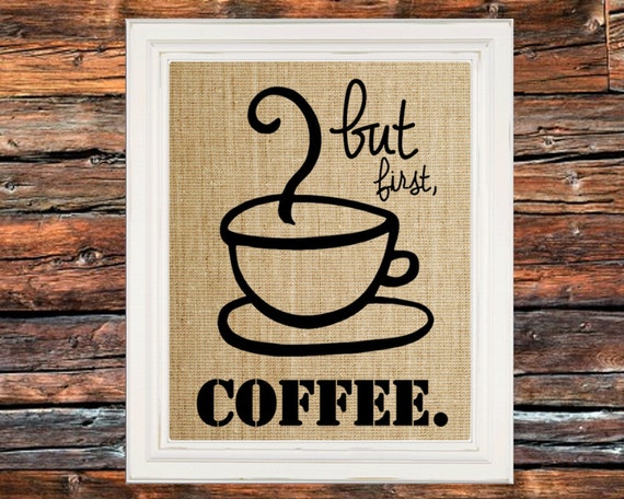 signs Sign Burlap Burlap Kitchen Kitchen Coffee Decoration coffee Gift  Sign Rustic rustic