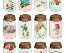 Captured Fairies Mason Jar Hang Tags....Instant Digital Download