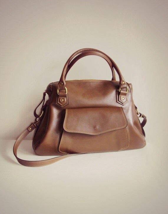 small brown leather handbag