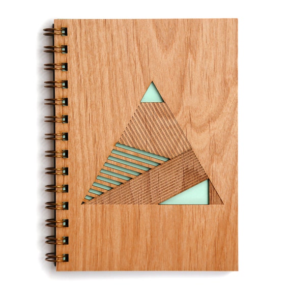 Pyramid Lasercut Wood Journal by Cardtorial on Etsy