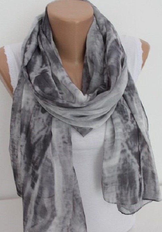 NEW Grey Scarf Chiffon Scarf Fall Scarf Grey by ElegantScarfStore