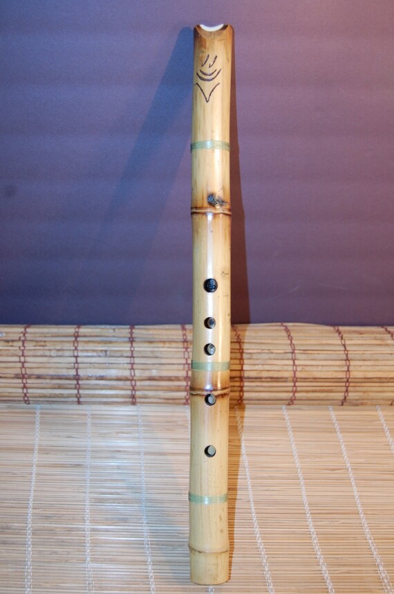 Shakuhachi flute Key of D. Solid Bamboo cut by BearCaveFlutes