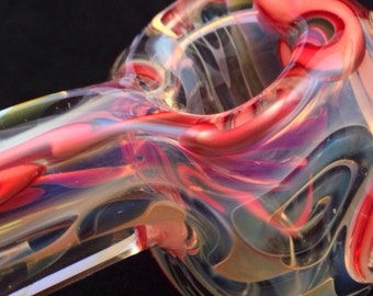Large Fire Blaze Color Changing Functional Art Piece Tobacco Glass Pipe