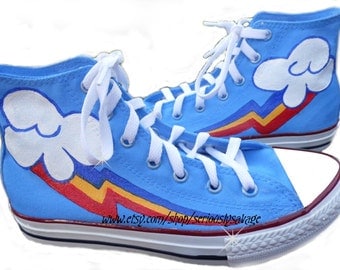 ANY SIZE Any Character Mens Womens Children My Little Pony Cutie Mark Custom Painted Shoes Mix Match Mlp Converse