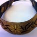 Brown Embroidered Reversible Headband Recycled Paraglider Floral Eco Friendly