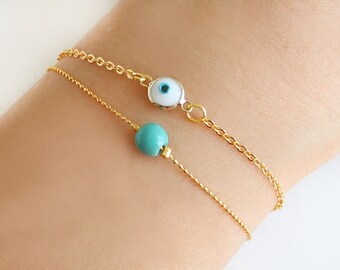Set Bracciale E Anello Loto Egiziano &ndash; Finitura Oro, Turchese, Regolabile