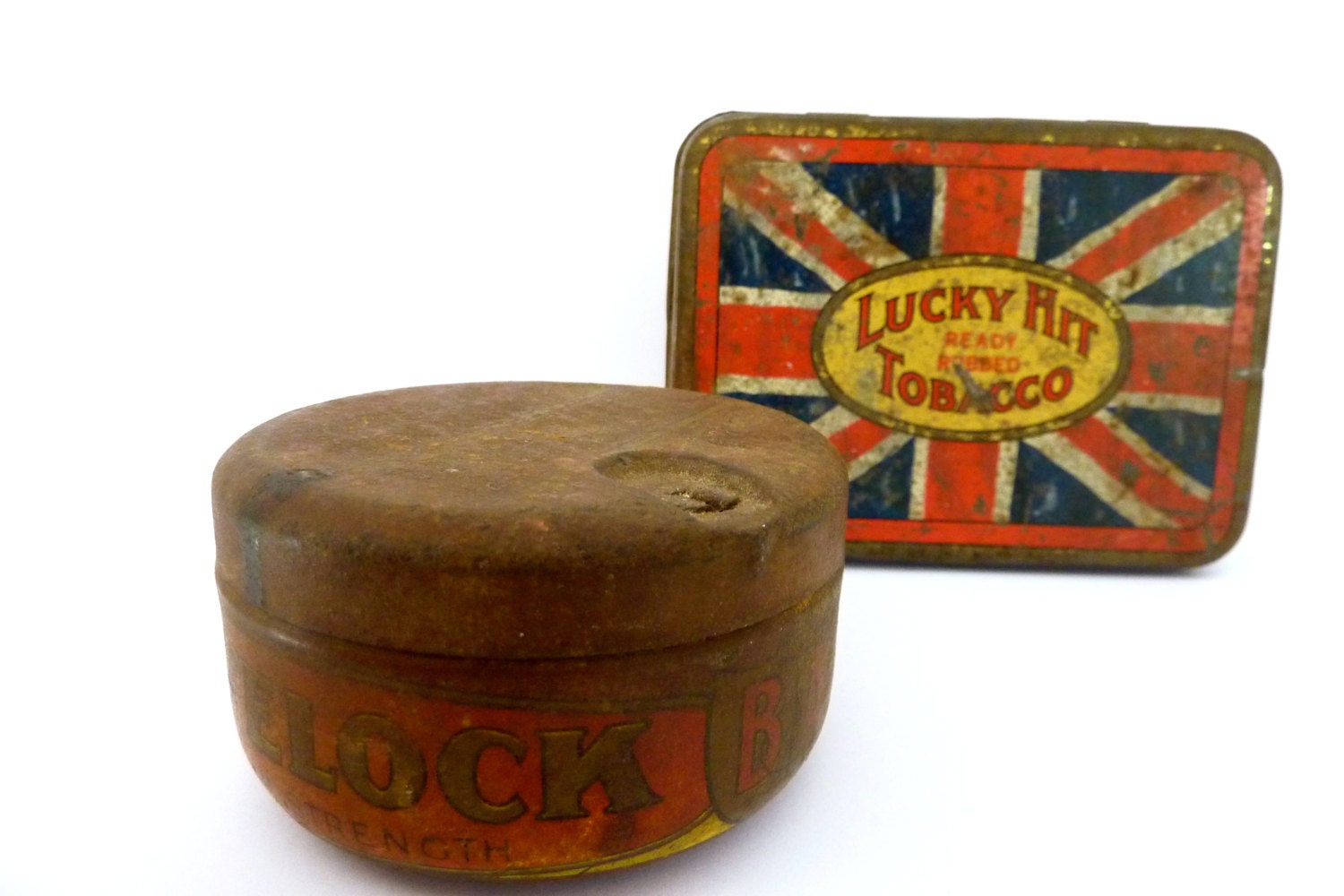 Vintage Tobacco Tins Collectable Old Rustic by pinkneonvintage