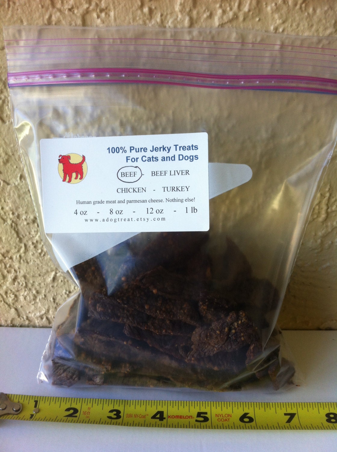 BEEF LIVER JERKY strips and bits 8 oz Beef Liver by ADogTreat