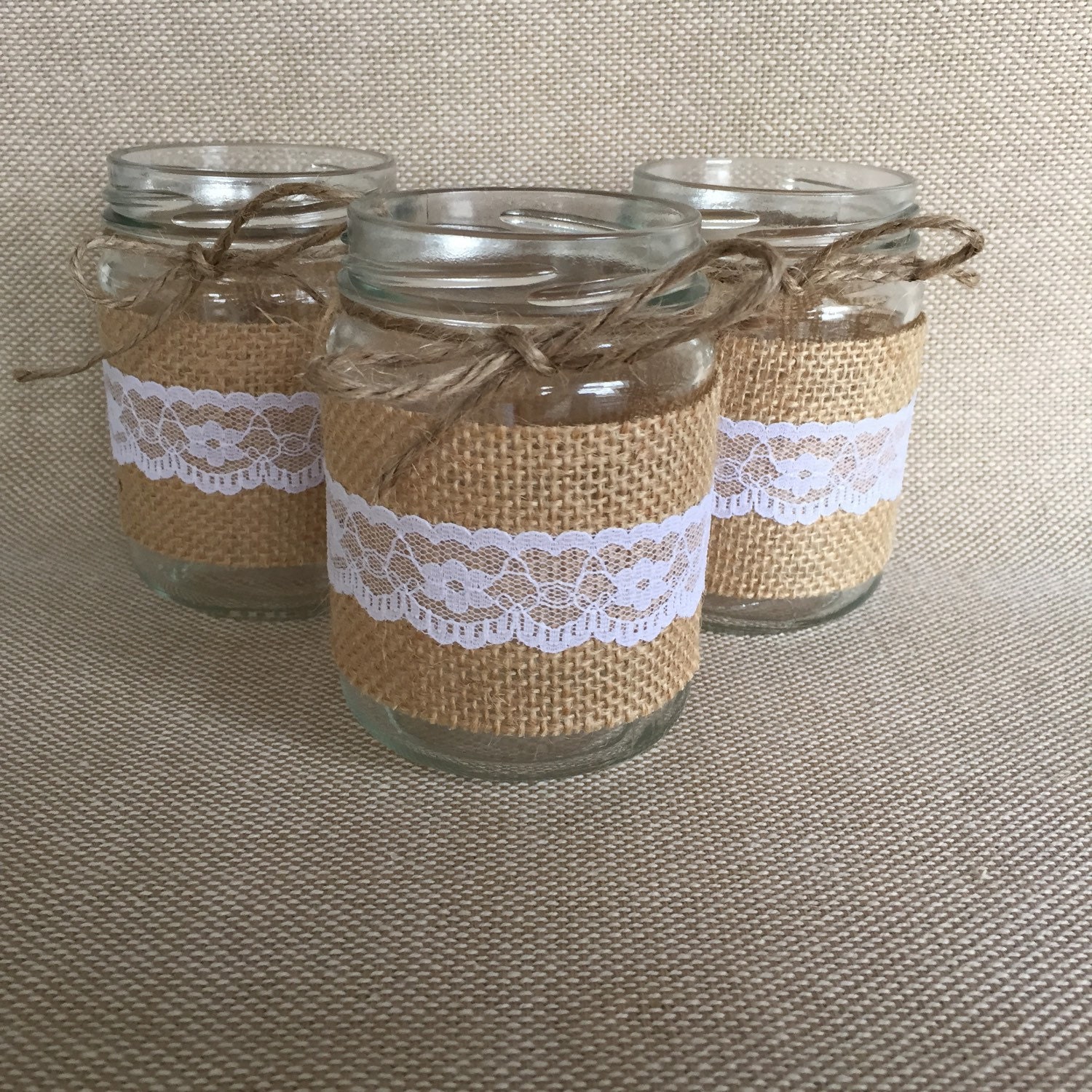 1 x 250ml Jar with Hessian & Lace