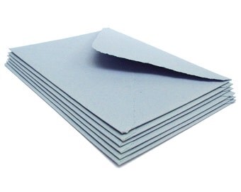 Light blue envelopes, handmade recycled paper, A2 size, set of 10