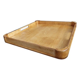Large ottoman tray, wood serving tray, modern rustic home decor, choose your color