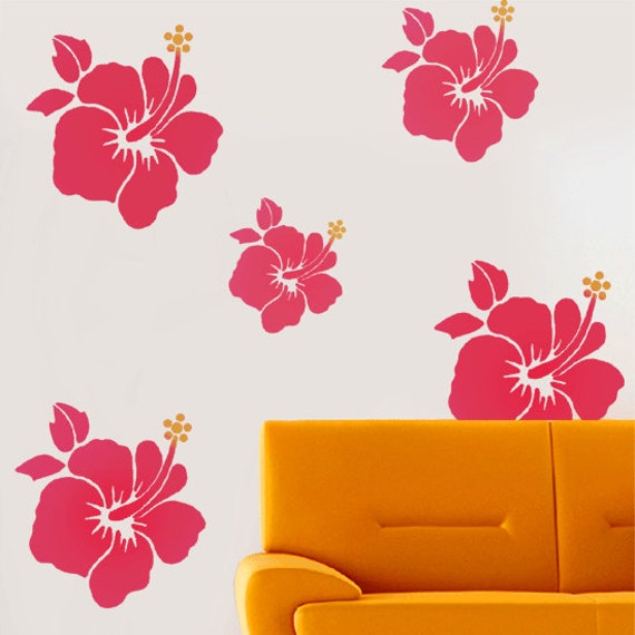 Hibiscus Flower Stencil wall art craft home decor reusable