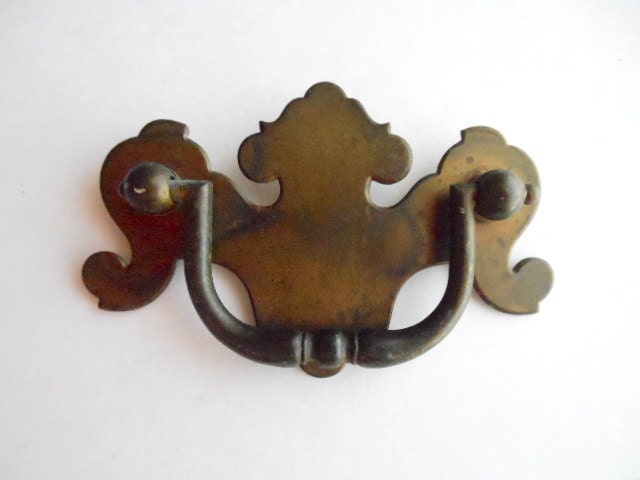 Antique Early American Drawer Furniture Pull Brass Color Patina 2 1/2 ...