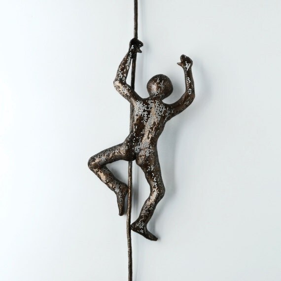 Contemporary Art Climbing Man Sculpture Wire Mesh | modern metal art climbing man sculpture wire mesh by nuntchi Contemporary Art Climbing Man Sculpture Wire Mesh | modern metal art climbing man sculpture wire mesh by nuntchi