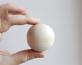 40 mm big wooden bead (wooden ball) WITHOUT hole - natural eco friendly