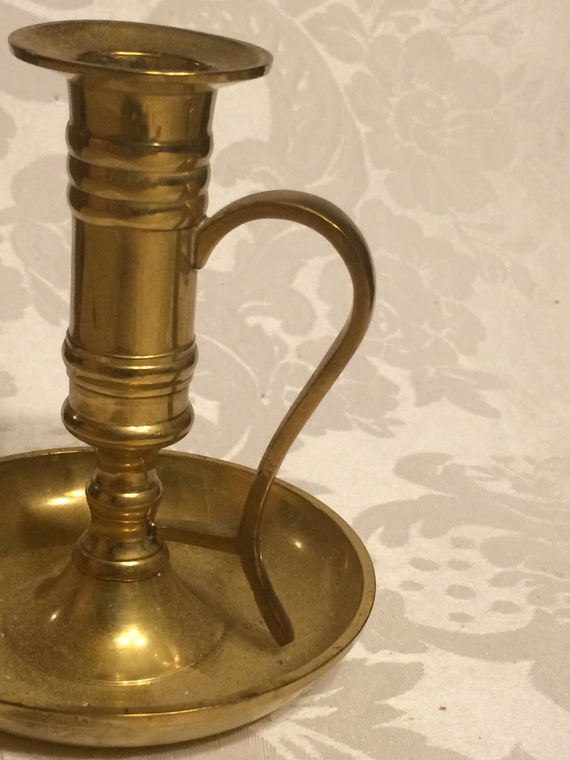 Items similar to Brass Chamberstick Candle Holder on Etsy