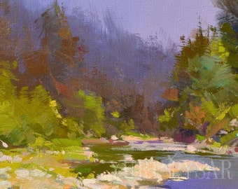 Modern Landscape Painting, Original Oil Painting, Summer Landscape Art Canvas Painting, Forest Painting by Yuri Pysar