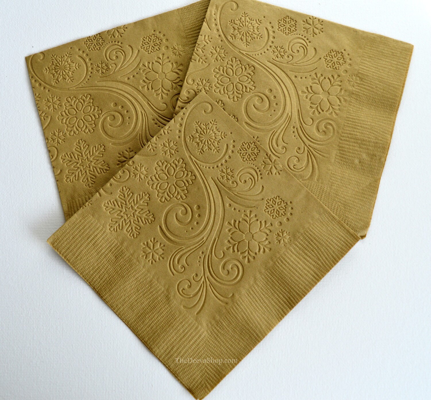 Gold Christmas Napkins Embossed Napkins Cocktail Beverage