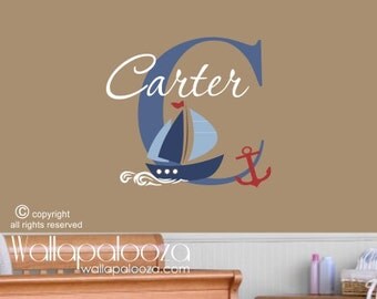 Nautical Wall decal, Sailing wall decal, Nursery wall decal, sailboat wall decal, Nursery wall decor, Sailing wall decor , wall decal