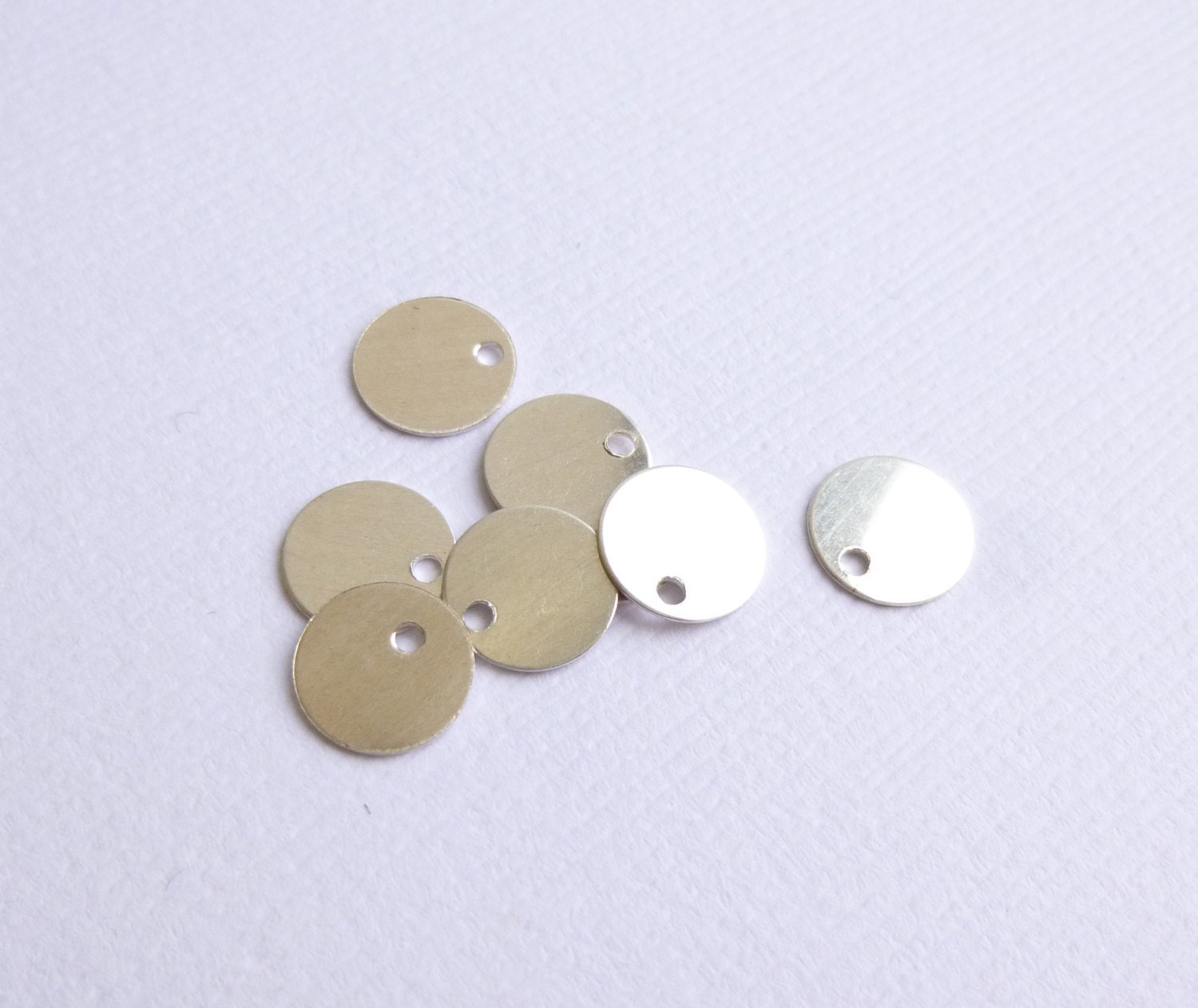 Sterling Silver Round Stamping Blanks FOUR Pieces 7mm