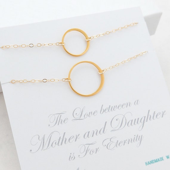 Mother Daughter Necklace. Eternity Ring by SweetMelodyShop on Etsy