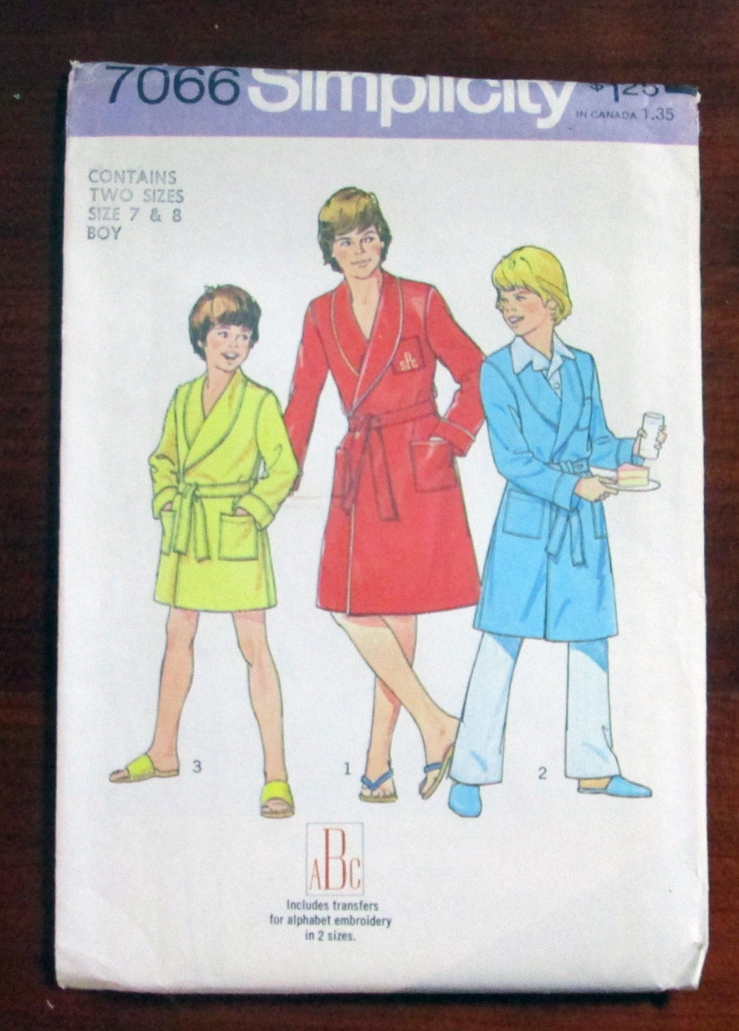 Boys Bathrobe Childs Robe Sewing Pattern Simplicity 7066 Size