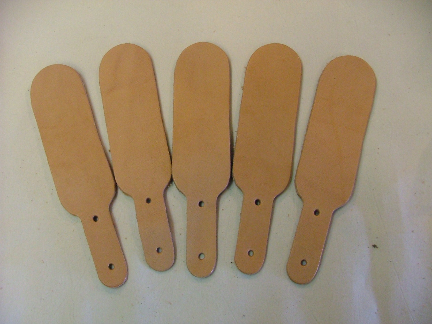 Genuine UNFINISHED Leather Key Fob Blank Pack of 5 Oblong