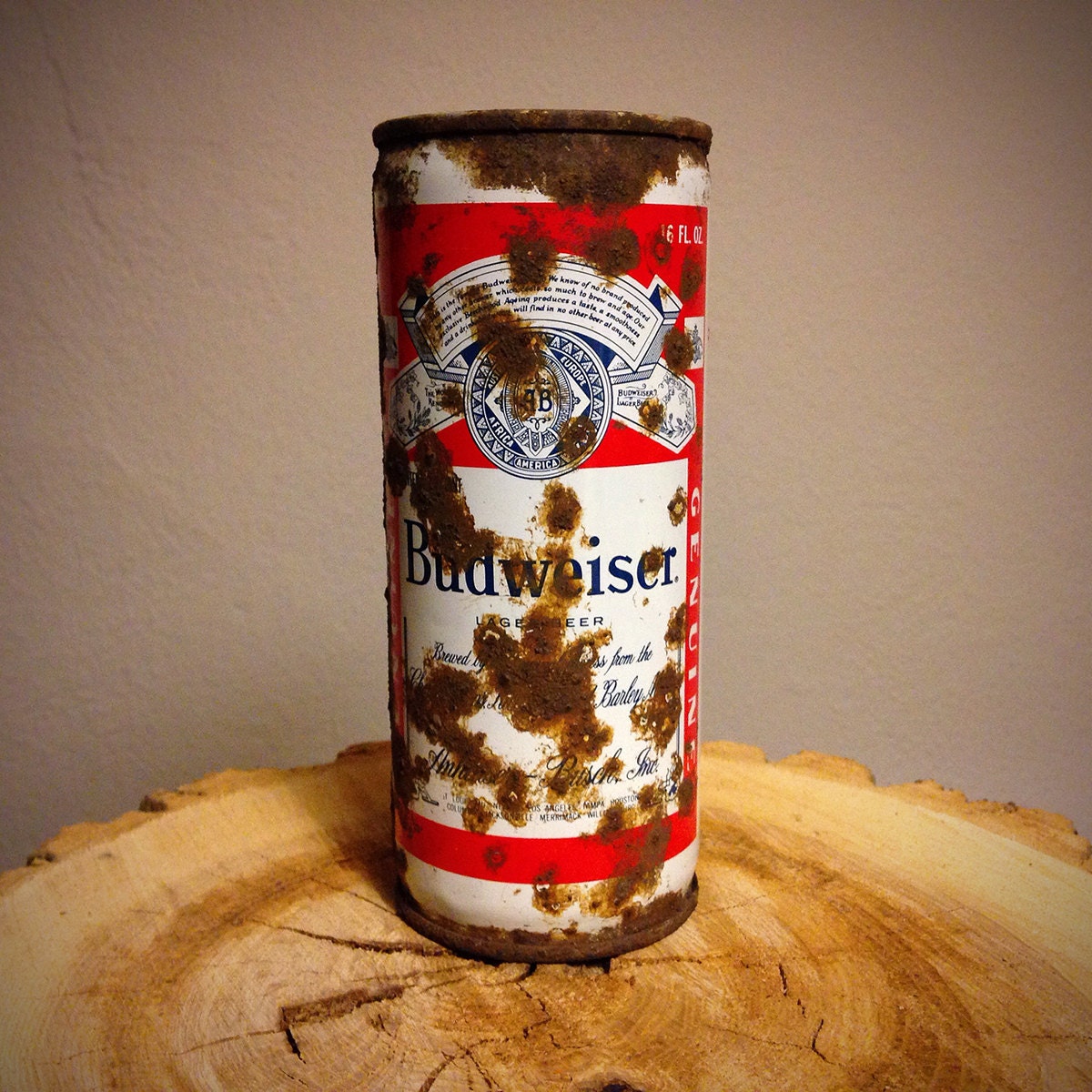 Vintage Tin Budweiser Beer Can from the 1970's