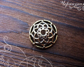 Brass Steampunk Spacer - Handmade Findings - Steampunk Hemisphere - Brass Steampunk Findings L1460(1)