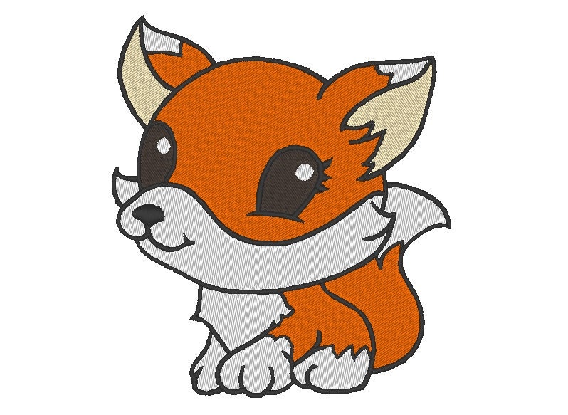 Download Cute Fox Embroidery Design by OCDEmbroidery on Etsy