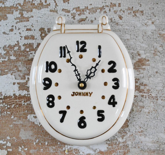 Vintage Toilet Seat Wall Clock Johnny Wall Hanging