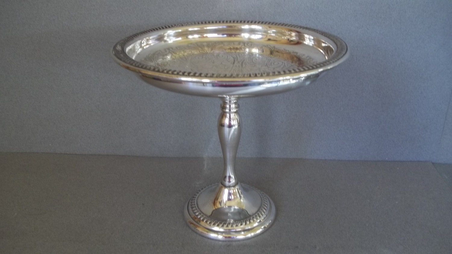 Vintage Silver Pedestal Dish Silver Plate Compote Silver