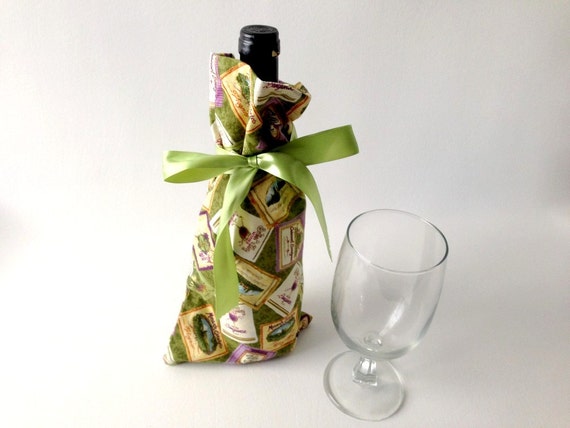 Wine Gift Bag, Wine Labels, Fabric Gift Bag, Wine Gift, Vinegar Gift ...
