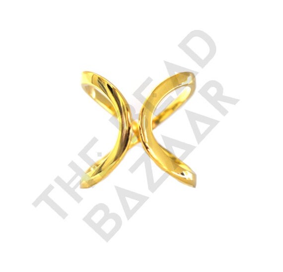 Double Sided Ring reversible gold and silver by TheBeadBazaarMiami